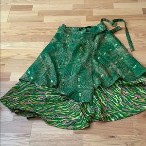💚☀️Silk Full wrap around skirt Boho Gypsy India
